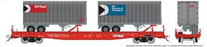 HO Marine Industries Piggyback Flatcar: CP Rail: 6-Pack w/ 26' Trailers