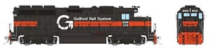 HO EMD GP40 (DC/DCC/Sound): Guilford - Gray & Orange, B&M Lettering: #328