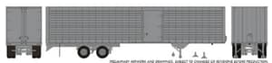HO 40' Fruehauf Fluted Side Volume Van w/side door: Silver Unlettered