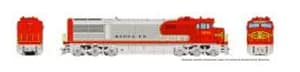 HO GE U30CG w/ SG (DC/Silent): Santa Fe - Warbonnet: #400