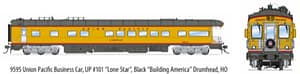 Union Pacific Business Car, UP #101 "Lone Star", Black "Building America" Drumhead, HO