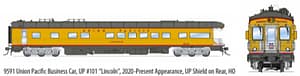 Union Pacific Business Car, UP #101 "Lincoln", 2020-Present Appearance, UP Shield on Rear, HO