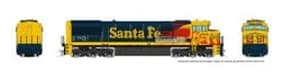 HO GE U30CG w/o SG (DC/Silent): Santa Fe - Yellow Warbonnet Weathered: #8001