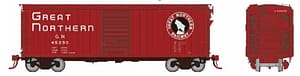 HO GN 40' Wood-sided Boxcar: GN - Vermillion w/ Empire Builder Lettering: 6-Pack #2