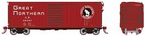 HO GN 40' Wood-sided Boxcar: GN - Vermillion w/ Empire Builder Lettering: 6-Pack #1