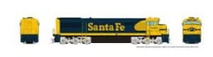 HO GE U30CG w/o SG (DC/DCC/Sound): Santa Fe - Yellow Warbonnet w/ Small Logo: #8000
