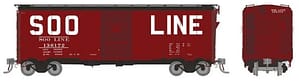 HO 1937 AAR 40' Boxcar - Square corner: Soo Line: 6-Pack