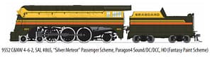 C&NW 4-6-2, SAL #865, "Silver Meteor Passenger Scheme HO STEALTH SERIES NON SOUND DCC READY 599.00 reservation minus 50.00 non refundable deposit charged upon reservation