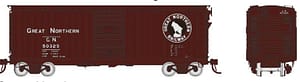 HO GN 40' Wood-sided Boxcar: GN - Mineral Red: 6-Pack #1