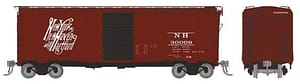 HO 1937 AAR 40' Boxcar - Round corner: NH - Script: 6-Pack
