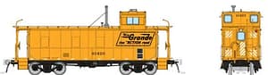 HO D&RGW End Cupola Steel Caboose w/ Late Mods: Action Road Scheme: #01420