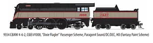C&NW 4-6-2, C&EI #1008, "Dixie Flagler Passenger Scheme HO STEALTH SERIES NON SOUND DCC READY, HO 599.00 reservation minus 50.00 non refundable deposit charged upon reservation