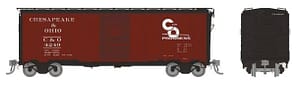 HO 1937 AAR 40' Boxcar - Square corner: C&O: 6-Pack