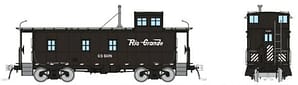 HO D&RGW End Cupola As-built Steel Caboose: Black Scheme: #01408