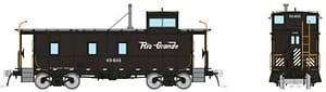 HO D&RGW End Cupola Steel Caboose w/ Early Mods: Black Scheme: #01401