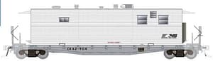 HO F30A 50' Flat Car w/Camp Van: NS - MOW: 3-Pack