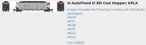 KPLX AUTOFLOOD III COAL HOPPER 6 PK