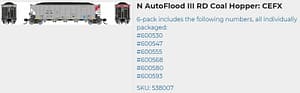 CEFX AUTOFLOOD III COAL HOPPER 6 PK