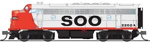 9267 EMD F7A, SOO #2202A, RED & WHITE, PARAGON4 SOUND/DC/DCC, N