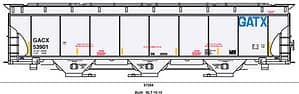 GATX BLUE LOGO TRINITY 5161 COVERED HOPPER - 6 RD#;S AVAILABLE