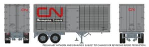 HO 26' Can-Car Trailer: CN Express/Messageries: #260090