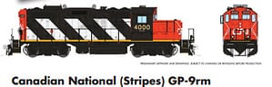 CANADIAN NATIONAL STRIPES GP-9rm rd# 4000 dc/silent