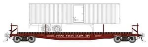 HO F30D 50' TOFC Flat Car w/trailer: PRR - Delivery: 6-Pack