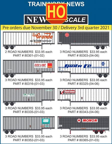 TRAINWORX HO SCALE CORRUGATED TRAILERS