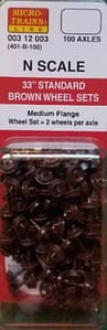 33 FT STANDARD BROWN WHEEL SETS MEDIUM FLANGE 100 PACK - 1 PC LEFT