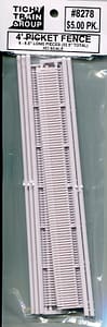 Ho 4'Picket Fence 5pcs